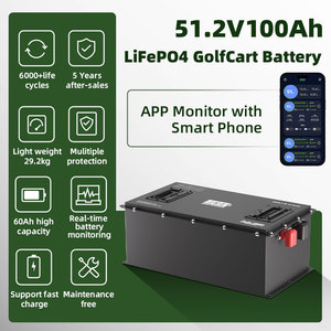Isi ulang baterai 72v 100ah lithium ion elektrik Golf club mobil lifepo4 baterai golf cart built-in paket baterai BMS - Product Image 3