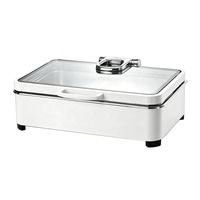 Xitibet Moderne Luxe Blanc 9L Plat Chauffant Rectangulaire en Acier Inoxydable Électrique 400W 220-240V pour Buffet