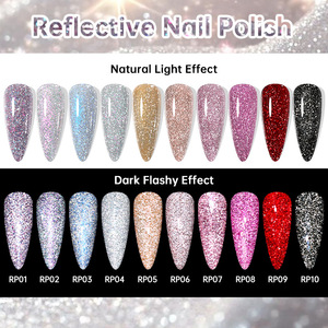 Esmalte de uñas con purpurina láser efecto diamante triturado súper brillante, de secado rápido, sin necesidad de curado, para decoración de uñas en fiestas. - Product Image 3