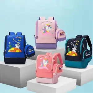 Nouveau Chic enfantin licorne enfants sac à dos étanche coloré 2 pièces ensemble sac d'école