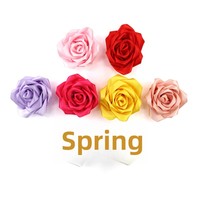 Ruban Qibai en satin brillant avec fleur 3D en polyester, idéal pour bijoux, pétales de rose, DIY, anniversaires, expressions créatives et mariages