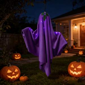 Decoración de Fantasma Luminoso de Halloween, Luz LED Colgante con Luces Púrpuras, Adorno Espeluznante para el Hogar, Jardín, Fiesta, Casa Embrujada - Product Image 6