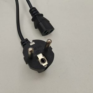 سلك كهرباء تيار متردد بقطر سلكي 3 شقوق من الاتحاد الأوروبي ، سلك كهربائي بواجهة 3PIN - Product Image 1