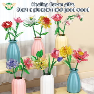 YF Flower Model Decoration Building Blocks Sets Asamblea 12 tipos Regalos de Navidad Flores Building Blocks - Product Image 3