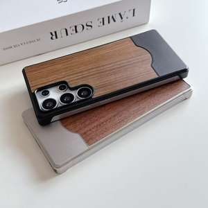 Nouveau étui de téléphone en bois de noyer pour Samsung S25 Ultra S24 <span class=keywords><strong>Plus</strong></span> étui magnétique en Fiber de carbone pour iphone 16 15 Pro Max - Product Image 3