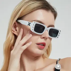 FANXUN 5422 남녀공용 사각 안티 다이아몬드 선글라스 고급 자외선 거리 및 조수 선글라스 유럽 아메리칸 스타일