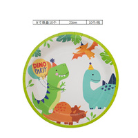 Fournitures de fête d'anniversaire sur le thème des dinosaures DAMAI, assiettes en papier écologiques, serviettes, décorations, ensemble de vaisselle jetable