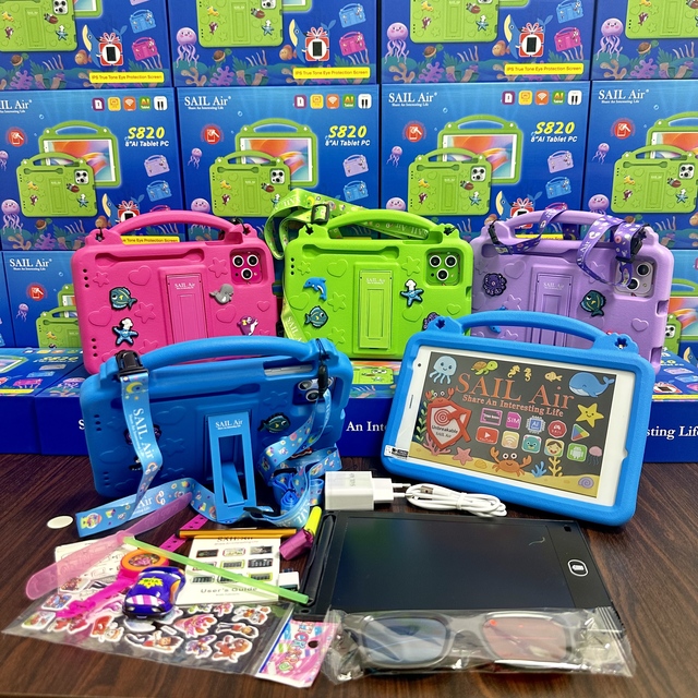 8 Inch Kids Tablet SAIL Air S820 Android 15 8GB+256GB  WIFI SIM Card Type-C Youtube Google Play Kids Education Tablet Pc