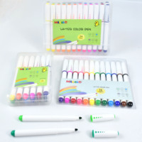 24 couleurs, stylos à aquarelle lavables vibrantes, marqueurs d'art non toxiques pour enfants, papeterie scolaire