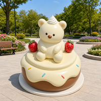 Sculpture en résine d'un petit ours mignon, modèle artisanal pour la décoration de la maison pour Thanksgiving