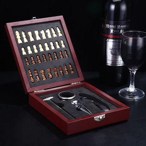 Coffret de luxe en bois HUAJU INDUSTRIAL pour sommelier, avec ouvre-bouteille et plateau à échecs, ensemble cadeau - Product Image 3