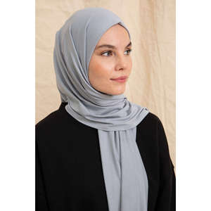 ผ้าพันคอผ้าฝ้าย - สีเทา - สีเทา - Product Image 4