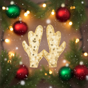 Ornamento in Corna di Cervo Ilan con Paillettes 4x8mm, Decorazione Natalizia, 2 Pezzi - Product Image 2