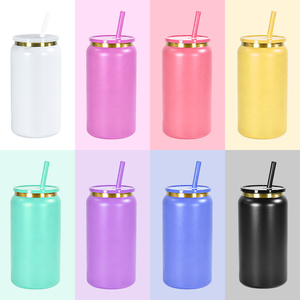 Factory <strong>Customized</strong> Blank Sublimation 16oz Stainless Steel Vacuum Insulated Beer Can Cups Glossy Matte Double Wall <strong>Mason</strong> <strong>Jar</strong> Mug - Product Image 2