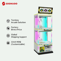 Machine à griffes double couche commerciale pour jeux de récompenses d'arcade, avec écran LCD et éclairage LED, pour la manipulation de peluches, destinée aux parcs d'attractions