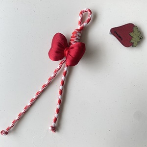 Porte-clés en corde avec breloque nœud papillon mignon et bouffant en <span class=keywords><strong>tissu</strong></span> coloré pour sacs et sacs à main, pour filles et femmes, accessoire de porte-clés - Product Image 6