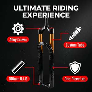 <span class=keywords><strong>Forcella</strong></span> Anteriore MOZO BMX MTB 42mm/32mm 120mm con Sospensione ad Aria, Corona in Alluminio, Lega di Magnesio, Freno a Disco in Acciaio Inossidabile, Dritta 20.26 - Product Image 5