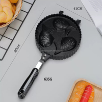 Poêle à Taiyaki 2, 3 ou 4 poissons, antiadhésive, pour gaufres, mini-œufs et crêpes, ensemble de cuisson