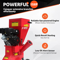Nueva Trituradora de Leña de Gasolina de 15 HP de Alta Resistencia con Arranque Eléctrico, 4 Pulgadas (100 mm), 420 cc, con 1 Año de Garantía