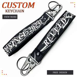 End Carabiner Short Wrist Lanyard Motorcycle <b>Keyring</b> Fabric Keychain With High Quality Metal Eagle Hook - Product Image 4