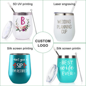 Vente en gros de gobelets à vin isothermes en acier inoxydable de 12 oz, écologiques, gobelets à café de voyage, gobelets isothermes, retour à l'école, impression personnalisée - Product Image 3