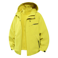 Veste pour homme personnalisable avec logo OEM, 3-en-1, coupe-vent, imperméable, décontractée, pour la randonnée en plein air et le sport, avec col détachable