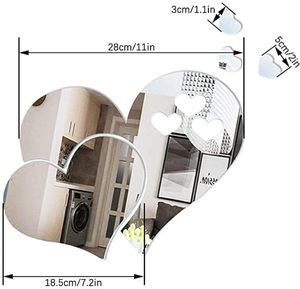 New Arrival Elegant Practical Custom Acrylic Heart Mirror <b>Wall</b> <b>Decal</b> for Living Room - Product Image 2