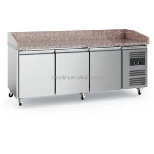 China Bar equipamentos refrigeração sanduíche Bar balcão preparação geladeira mármore Pizza Prep Table