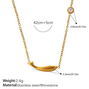 Collares con Colgante de Acero Inoxidable Chapado en Oro, Piedra Natural con Patrón de Sol, Luna y Mar, Joyería Unisex para Uso Diario - Product Image 4