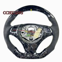 Volant de direction personnalisé en fibre de carbone forgée avec LED pour BMW E90 E92 E60 E61 E62 E63 avec intérieur en alcantara