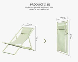 <span class=keywords><strong>Sedia</strong></span> a <span class=keywords><strong>Sdraio</strong></span> Pieghevole e Reclinabile dal Design Moderno per Esterni, Chaise Longue Regolabile per Piscina, Spiaggia, <span class=keywords><strong>Balcone</strong></span>, Parco e Soggiorno - Product Image 6