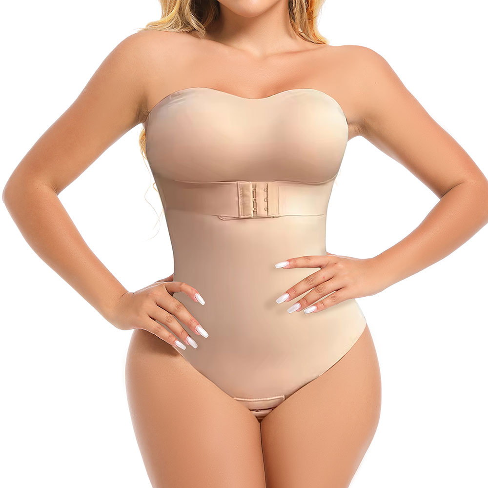 strapless dress shapewear Women's InstantFigure Wbd036x Curvy Empire Waist Bandeau (Nude 5X), Size: 5XL, Beige firm control Buy Strapless Butt Lifting Bodysuit