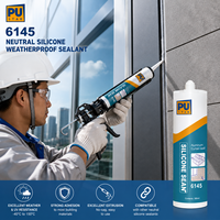 Scellant silicone 300ml, durcissement neutre, adhésif imperméable pour la fixation de vitres, fenêtres, portes, miroirs