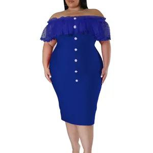 2021 Bodycon Sexy Outono Elegante Plus Size Womens Dresses Set Tamanho Grande, Business Dress Clothing Alta Qualidade 2 Peça Vestido/