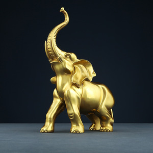 Copper World Brass <b>Elephant</b> Pair Ornaments For Home Office Table Decor Opening Ceremony <b>Gift</b> Animal Shape Copperware - Product Image 3