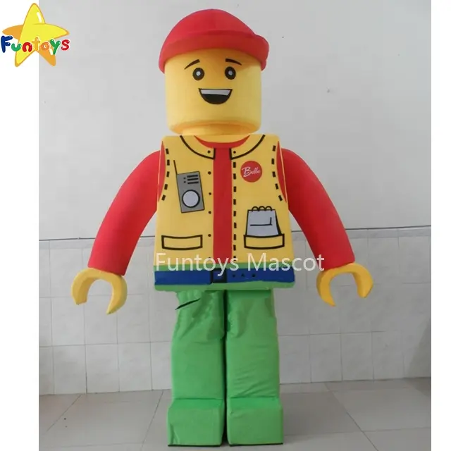 Funtoys CE Cartoon Robot Lego Mascotte Kostuum Fancy Dress Party Cosplay Halloween Carnaval Voor Volwassen