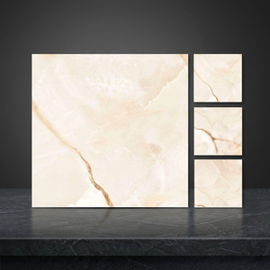 Blue White Marble Effect Porcelain Floor Tiles 600x600mm Ceramic Flooring for Hotel Interior - Product Image 1