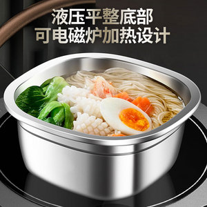 304 Stainless Steel Food Storage Container Round Clip On Lid Refrigerator Safe Portable Travel Lunch Box Multi Purpose - Product Image 4