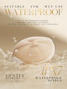 뷰티 기기 무선 진동 실리콘 페이셜 워시 브러시 가열 각질 제거제 딥 클렌징 IPX7 방수 3 강도 - Product Image 2