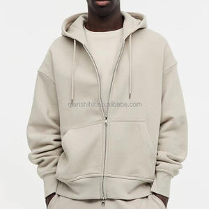 Fleece Zip up Hoodie Custom Streetwear Hoodies 100% Algodón Unisex Recortada Vintage Heavyweight Custom Zip up Hoodie - Product Image 2