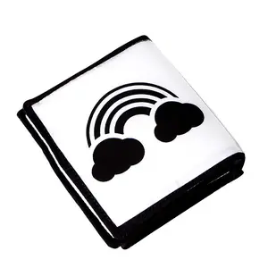 Baby Bed Hanging Cloth Book for Infant High Contrast bianco e nero Crinkle Early Educational Toddler Book giocattoli sensoriali appena nati