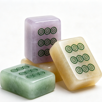 Jeu de Mahjong en Jade à Bords Lisses 40 #   Fournisseur d'usine de tuiles : Jeu de Mahjong, pièces de jeu de table à remplir de couleur, pièces de rechange pour échecs