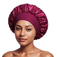 Bonnet de nuit plat multicolore en satin réglable et pliable imprimé pour femme, bonnet de douche