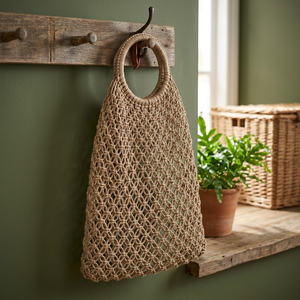 Bolso Tote Bohemio de Ganchillo con Flecos y Borlas, Parte Superior Abierta, Correa para el Hombro, Bolso de Playa Casual para Mujer - Product Image 3