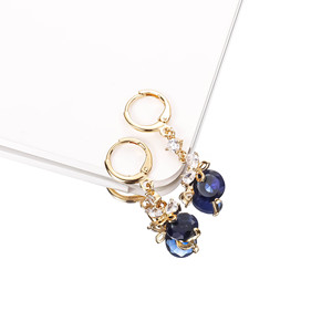Bijoux CM Fashion, boucles <span class=keywords><strong>d</strong></span>'oreilles 14k, Huggie, papillon, grandes boucles <span class=keywords><strong>d</strong></span>'oreilles en zircon <span class=keywords><strong>bleu</strong></span>, rouge, noir, vert, violet, luxe pour femme - Product Image 2