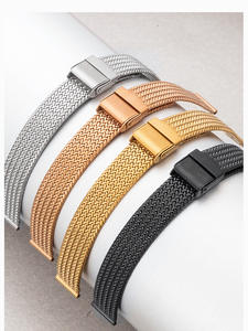 高品質ミラネーゼメッシュスマートウォッチバンド 二重安全クラスプ付きステンレススチール時計ベルト - Product Image 5