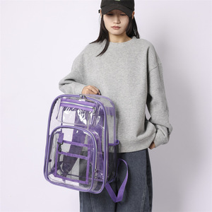 Custom Unisex Pvc Student Backpack Closure Soft <b>Travel</b> <b>Bag</b> <b>Clear</b> Crossbody Strap Men Women Laptop Friendly Backpack - Product Image 5