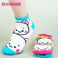 Chaussettes pour enfants en coton tricoté, motif ours de dessin animé, rayures, animaux, chat, chien, personnage de dessin animé, drôle, chaussettes transparentes pour enfants