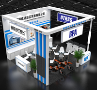 Servicio de Diseño y Construcción de Stands Personalizados de Alta Gama con Planos de Estructura en 3D, Material de Madera, Marca TRUST