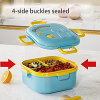 Produits les plus vendus 2025 Double couche en plastique étanche Tiffin Bento boîte à lunch contenants alimentaires avec ensemble de couverts pour les enfants